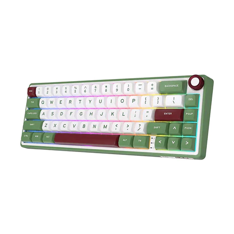 Royal Kludge RK R65 Wired RGB Hot Swap (Chartreuse Switch) Greensand Mechanical Gaming Keyboard product view