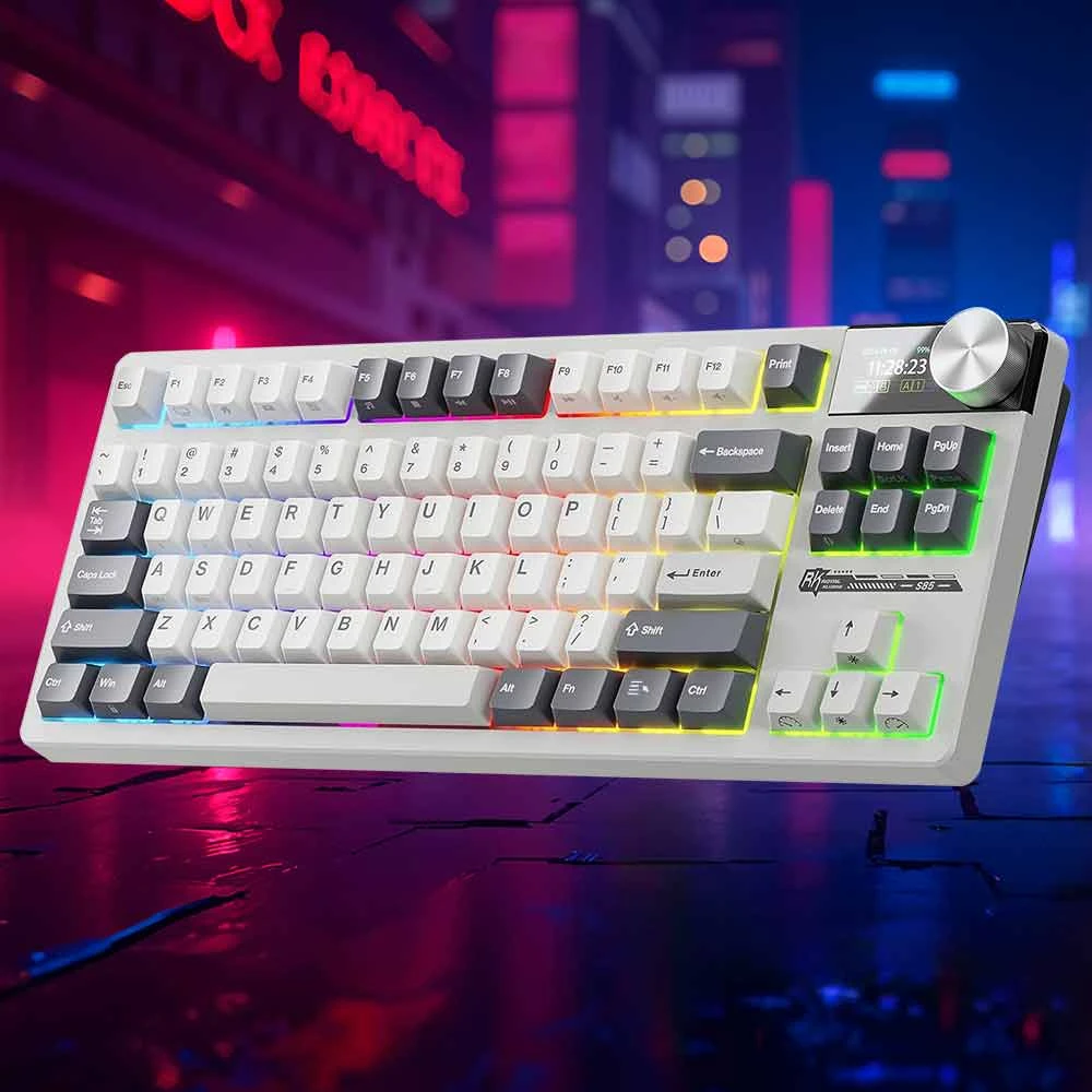 Royal Kludge RK S85 Tri Mode RGB Hot Swap (Cloud Switch) Night Mechanical Gaming Keyboard product view