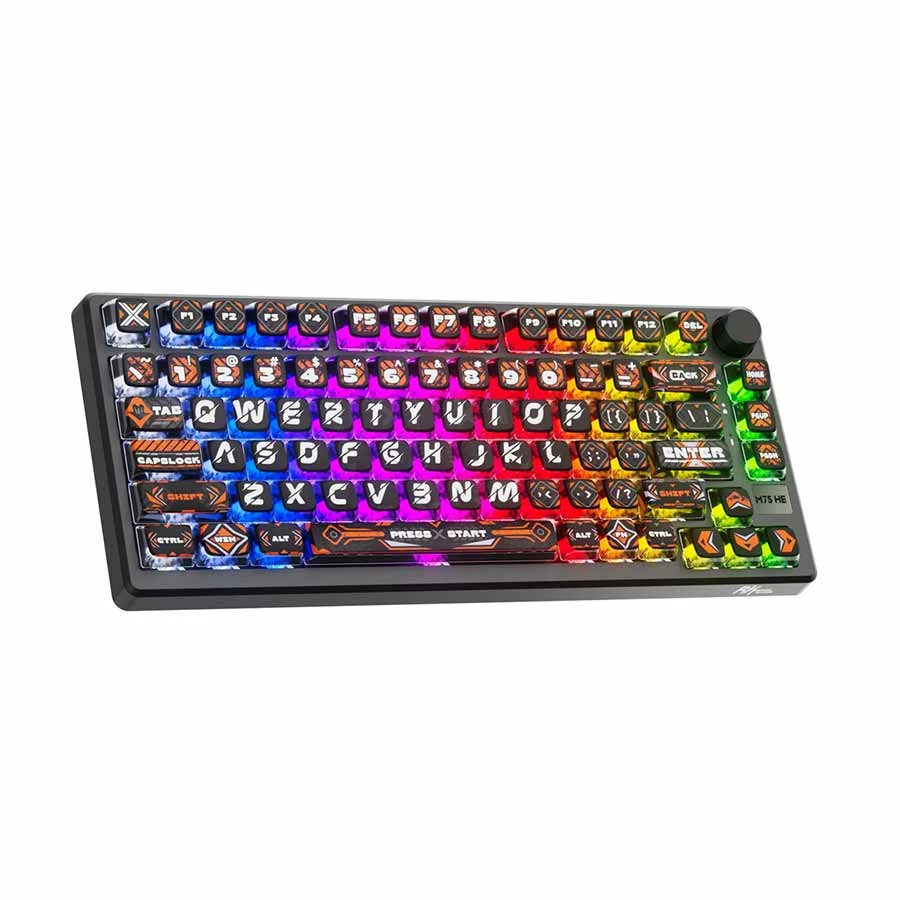 Royal Kludge RKM75 HE RGB Wired Hot Swap (Mint Switch) Hephaestus Mechanical Gaming Keyboard product view