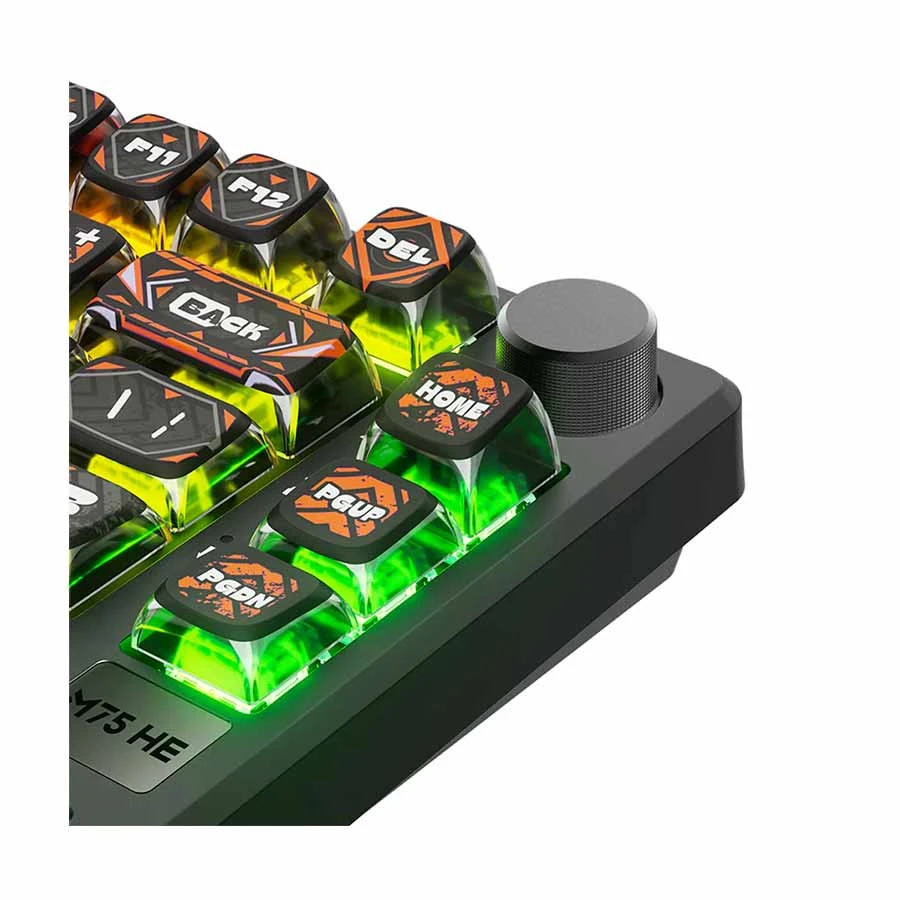 Royal Kludge RKM75 HE RGB Wired Hot Swap (Mint Switch) Hephaestus Mechanical Gaming Keyboard product view