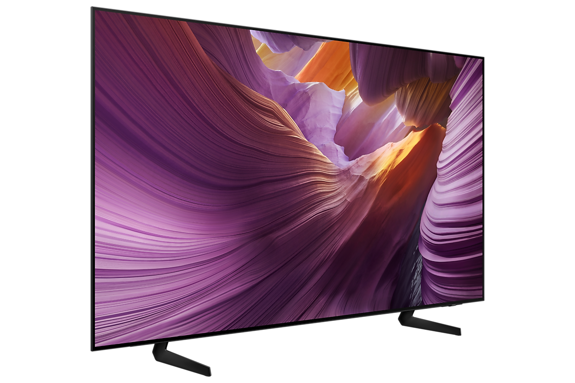 Samsung QA55S85FAESER 55-inch S85F OLED 4K TV, left perspective