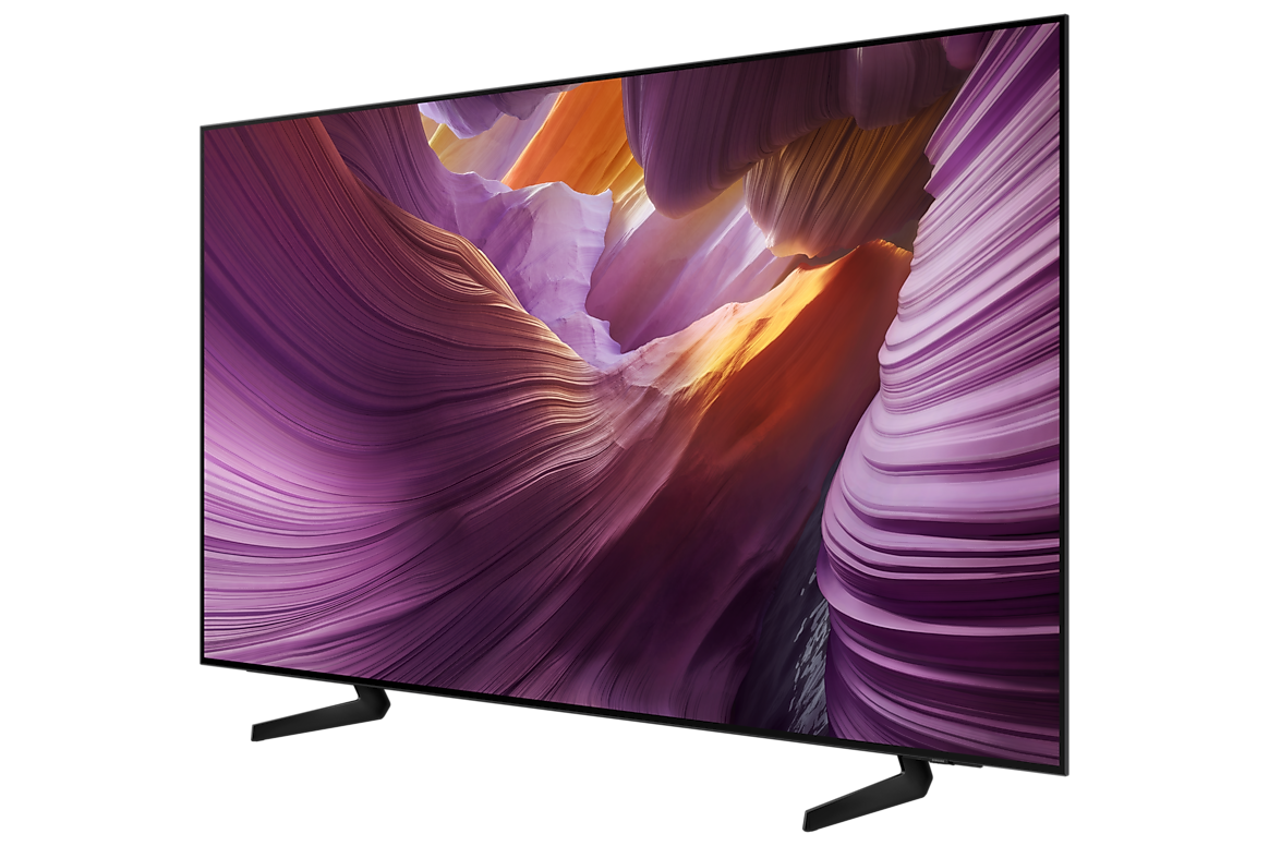 Samsung QA55S85FAESER 55-inch S85F OLED 4K TV, right perspective
