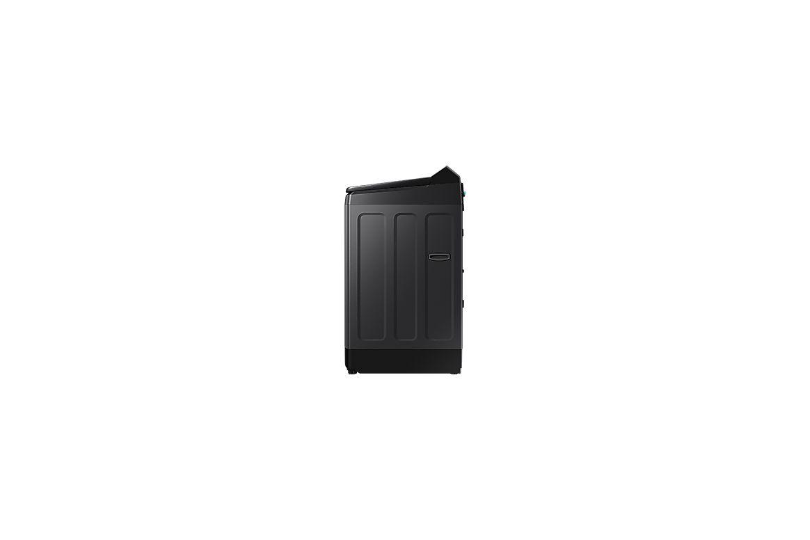 Samsung WA80F12S5CTL Caviar Black top-load washer, right-side view