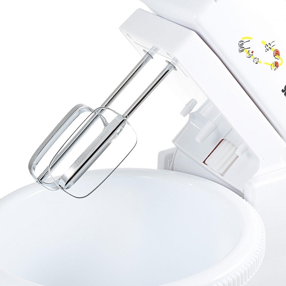 Close-up of Sanford SF1356SM beaters above the mixing bowl