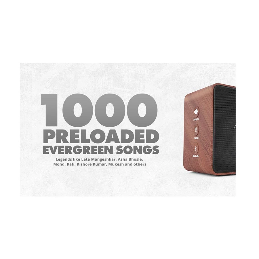 Saregama Carvaan Mini Plus - Hindi - Vintage Brown Portable Music player (No Warranty) product view