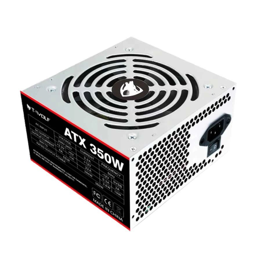 T-WOLF 350W ATX Power Supply with Power Cable