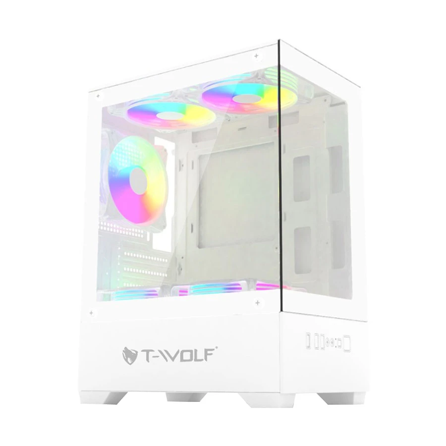 T-WOLF Ice Cooler ARGB Mid Tower Micro-ATX Gaming Desktop Case