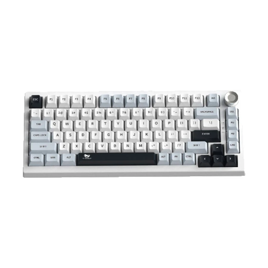 T-WOLF K81 RGB Tri-Mode Hot-Swappable Switch Polar White Gasket Mount Mechanical Gaming Keyboard