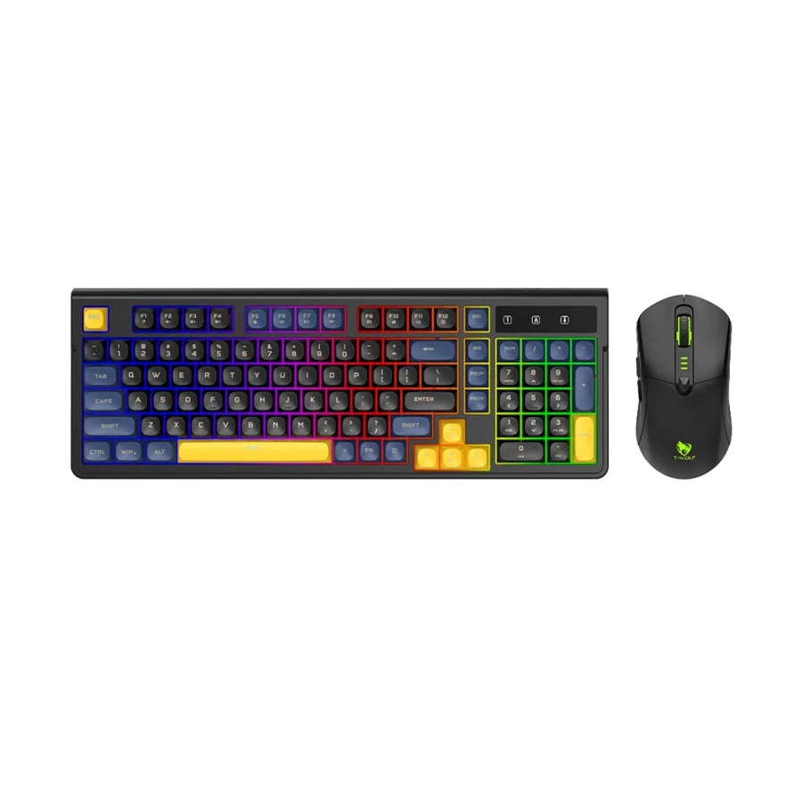 T-WOLF TF300 Dual Mode & Black Gaming Keyboard & Mouse Combo
