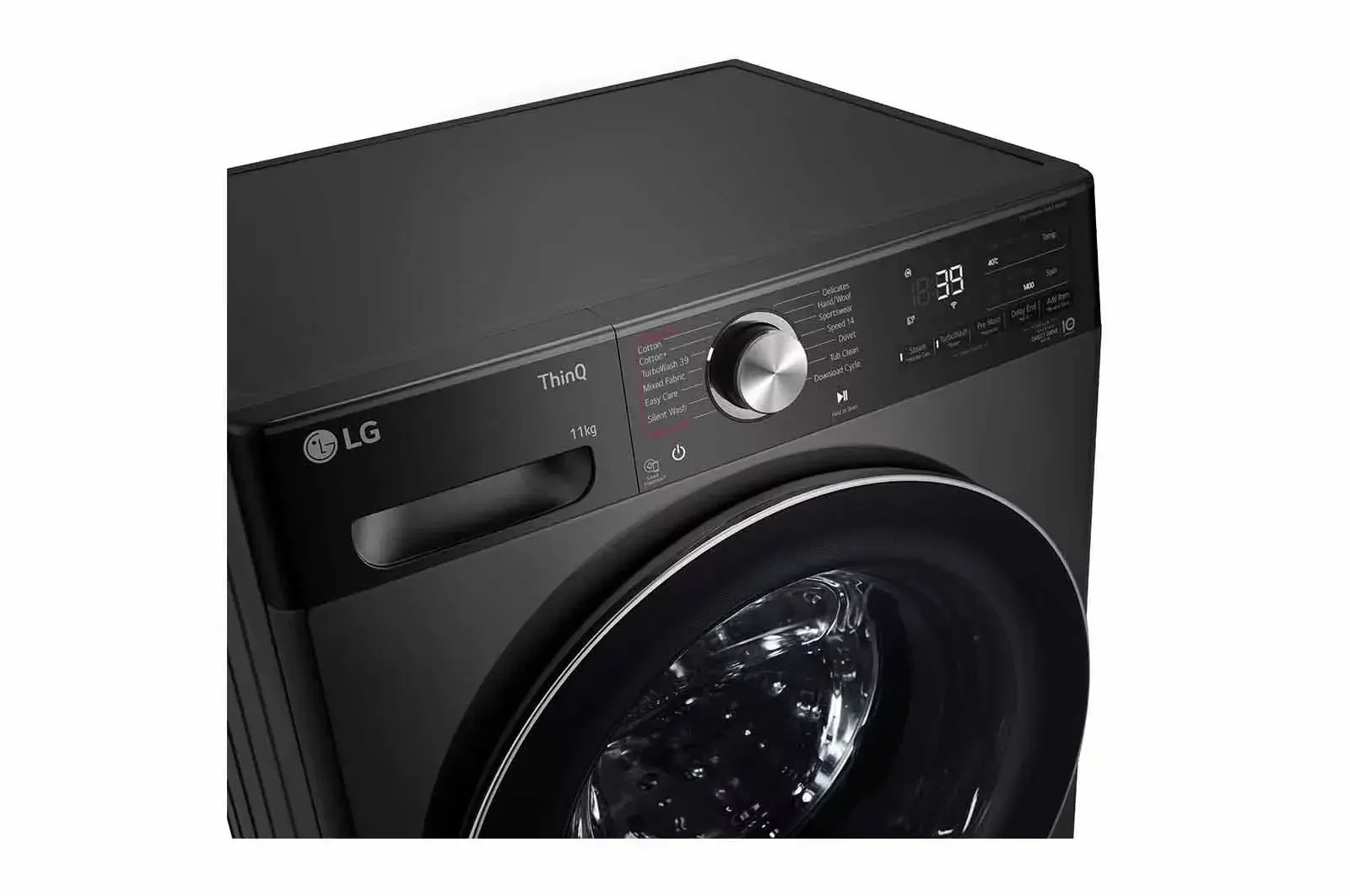 LG FV1411S2B 11 kg AI Direct Drive front-load washer — product view 3