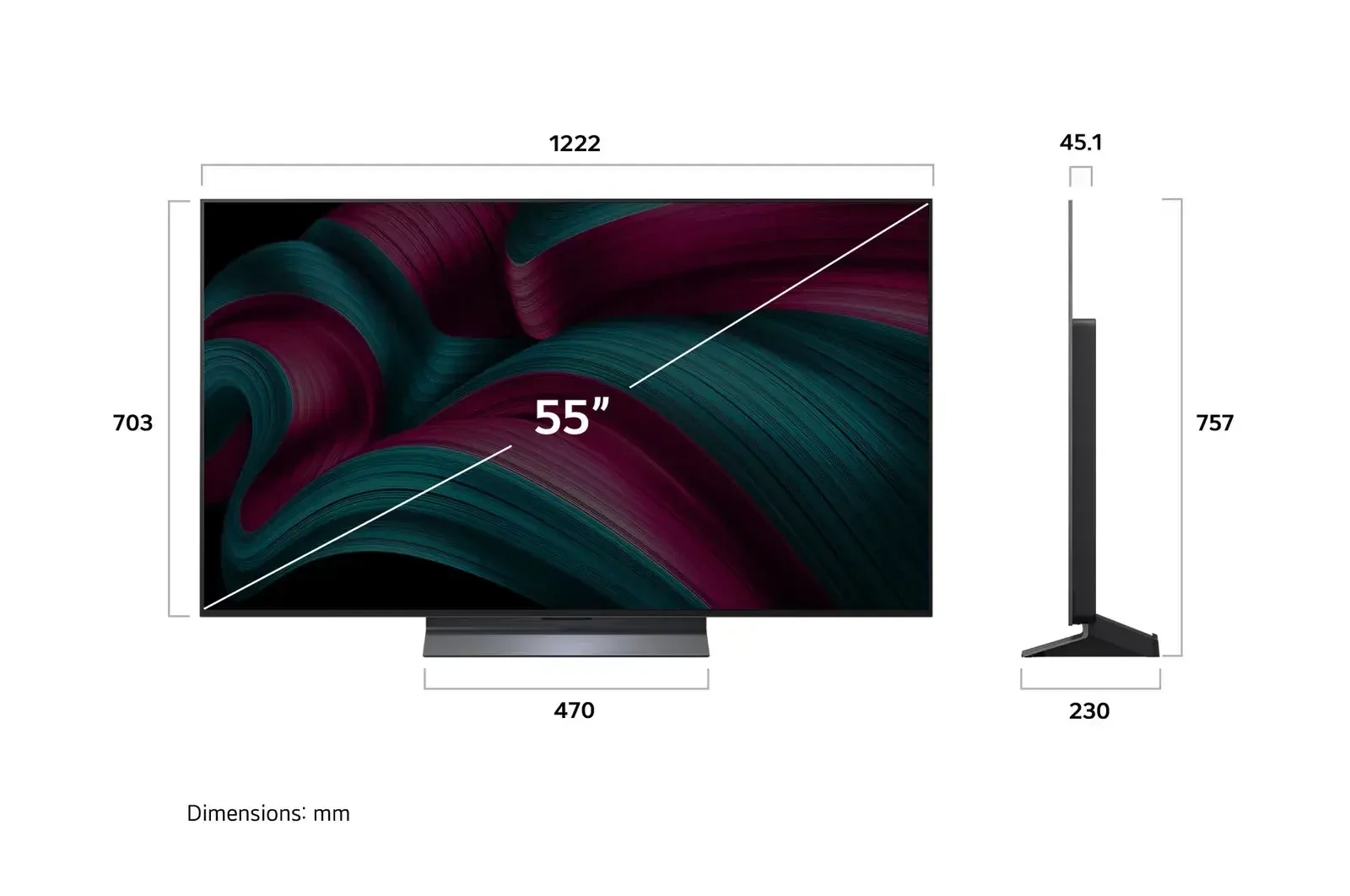 LG OLED65C5PSA 65-inch OLED evo AI C5 television — product view 4