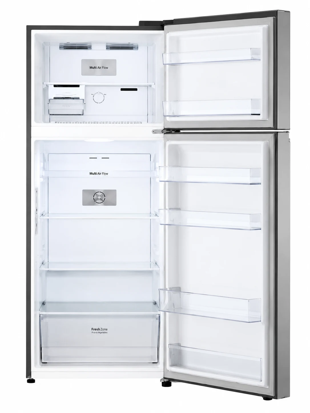 LG 2B392PXCB-VT6 Ebony Sheen refrigerator, open-door interior view