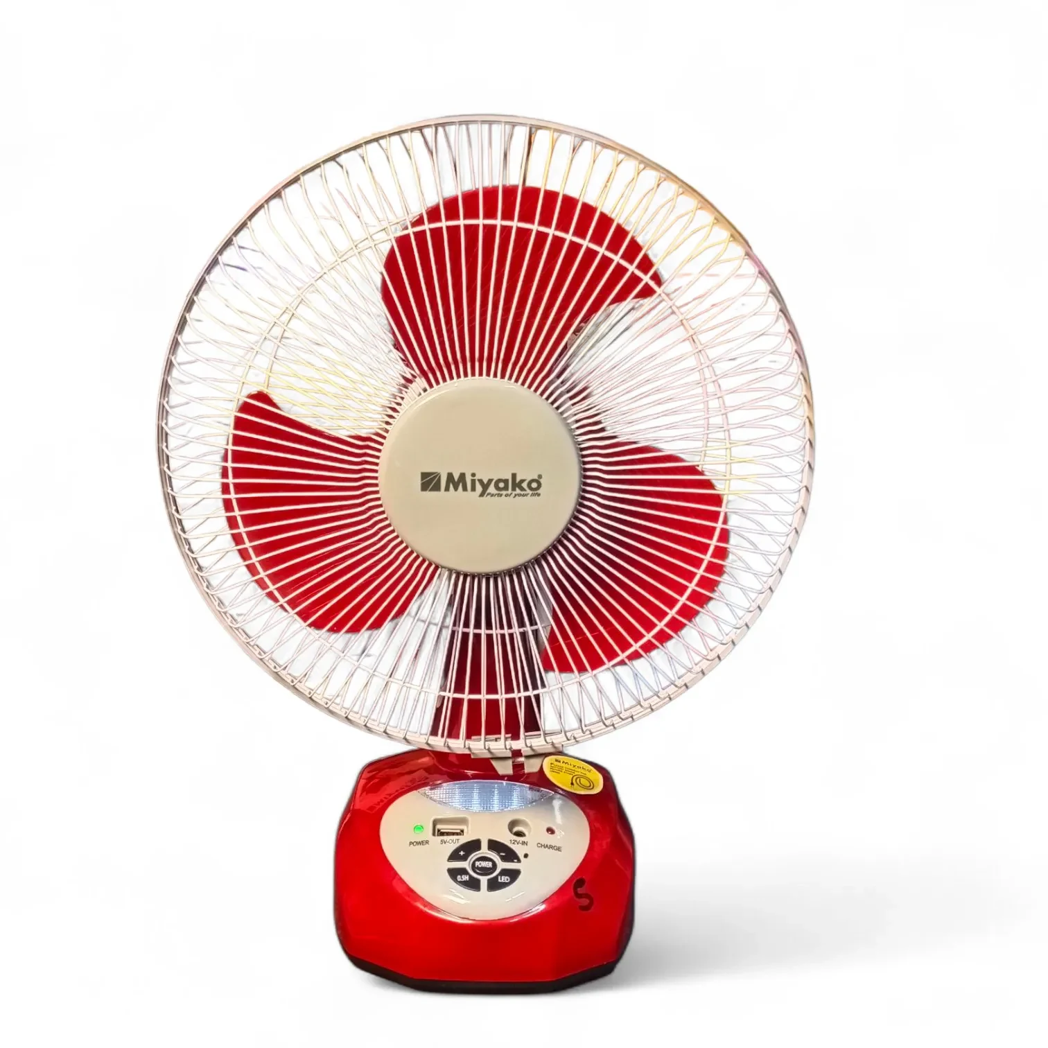 Miyako KL-1200USB 12-Inch Rechargeable Fan
