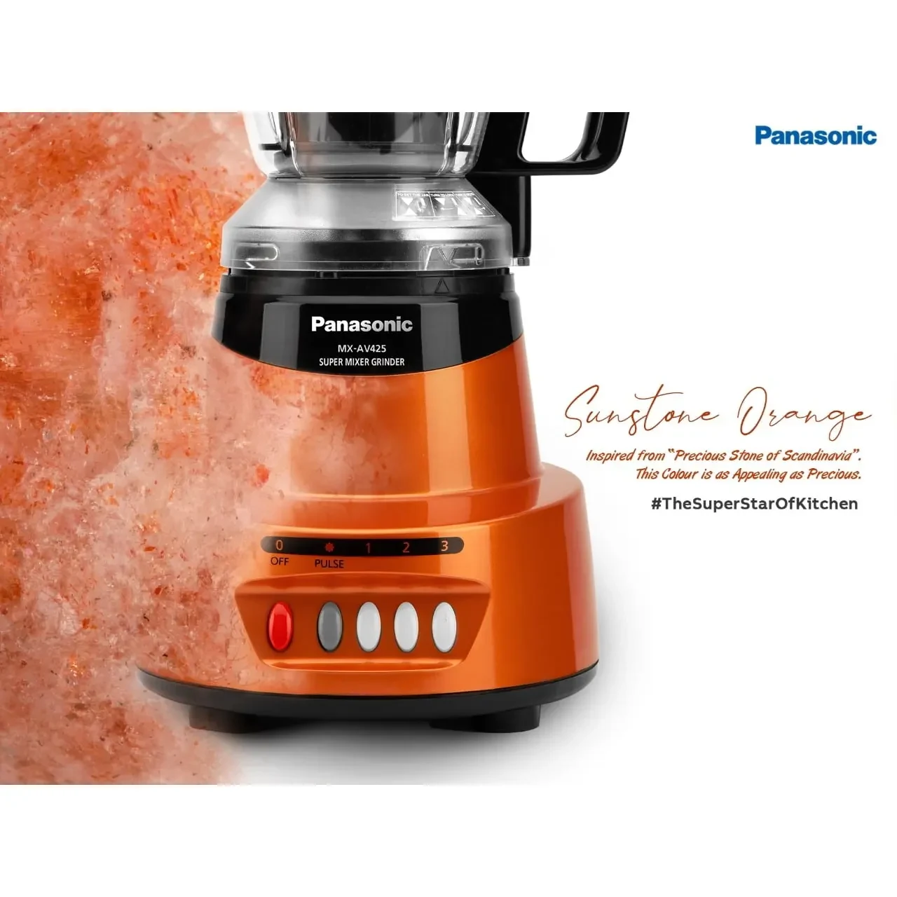 Panasonic MX-AV425 Sunstone Orange 4-Jar Mixer Grinder