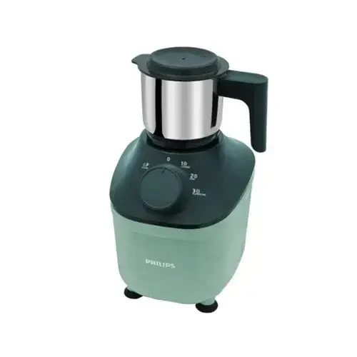 Philips HL7773/02 mixer grinder close view of stainless-steel jar and three-speed pulse dial