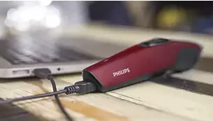 Philips BT1235/15 USB charging cable connected while charging