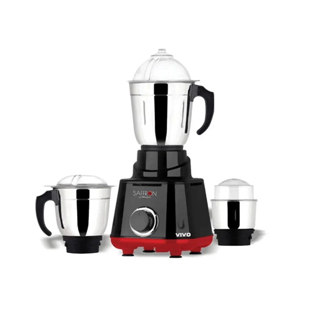 Saffron Vivo Black Red 550W 3-Jar Mixer Grinder