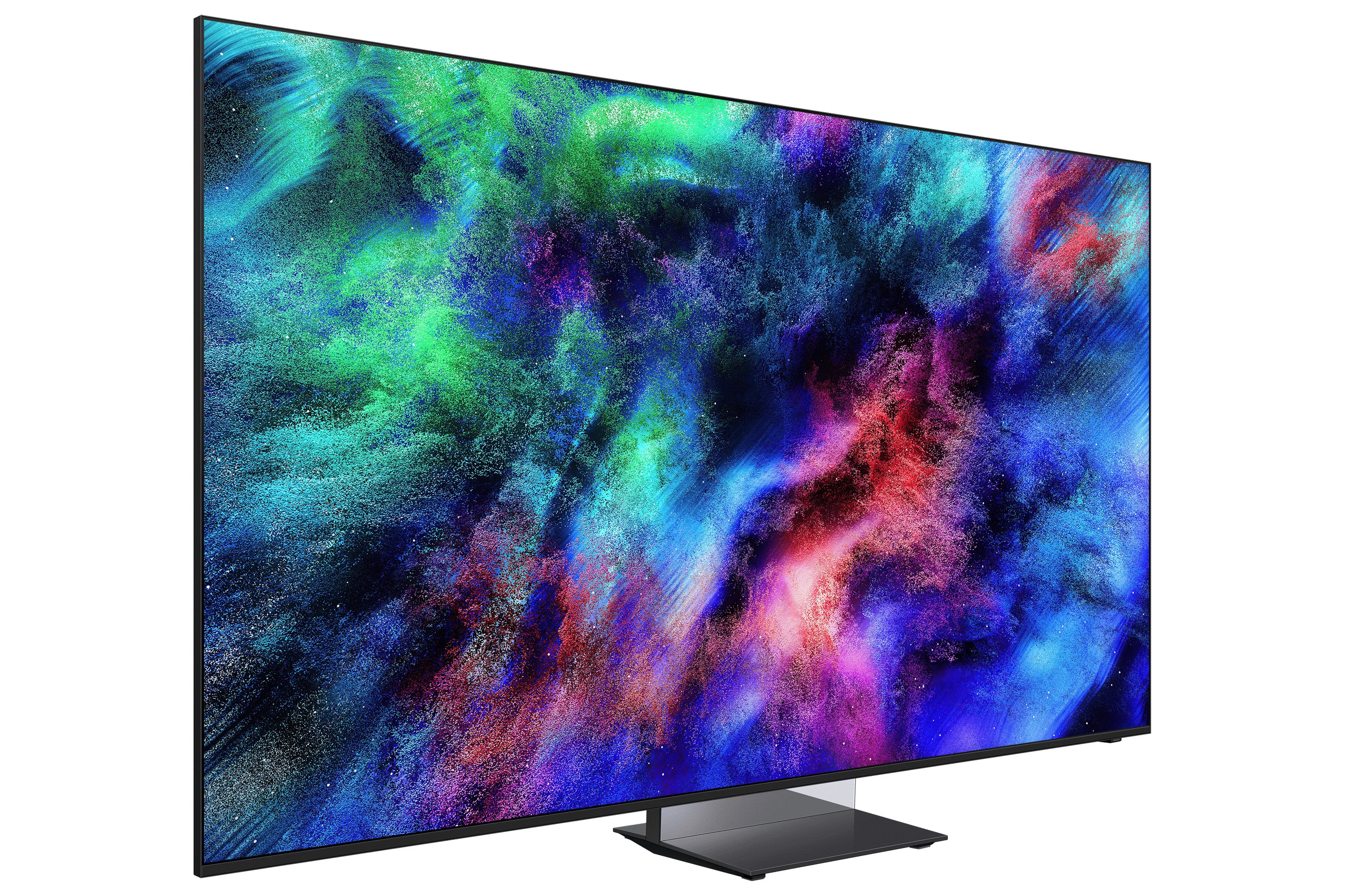 Samsung 85-inch Micro RGB R95H 4K TV, angled front view from the left