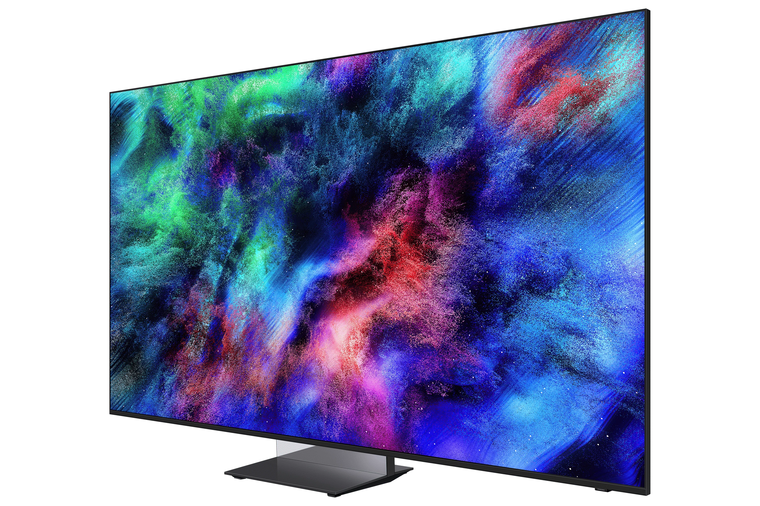 Samsung 85-inch Micro RGB R95H 4K TV, angled front view from the right
