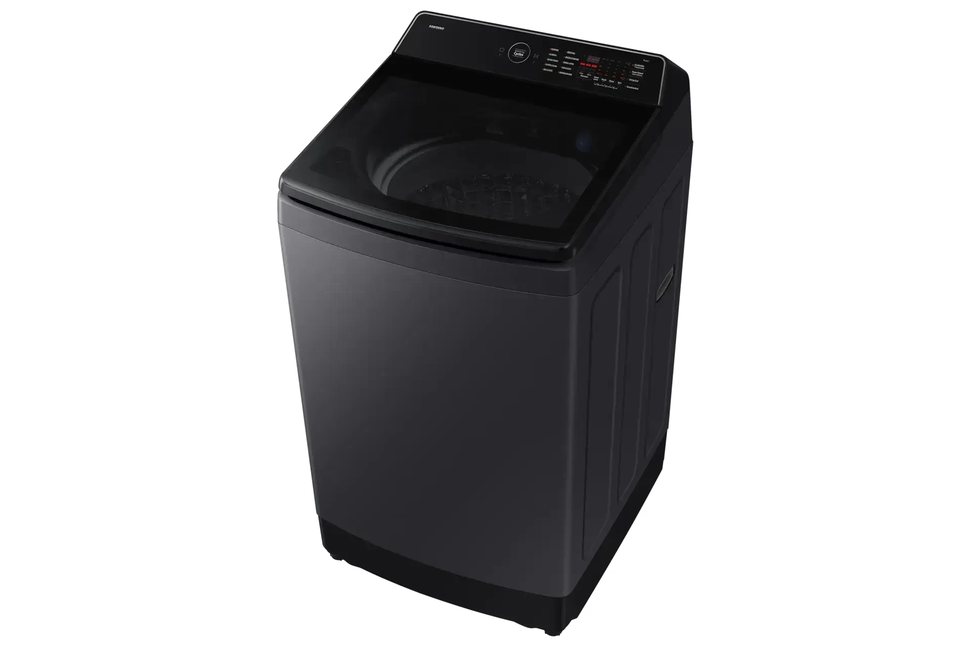 Samsung WA80F12S5CTL top-load washer with lid open, showing drum and controls