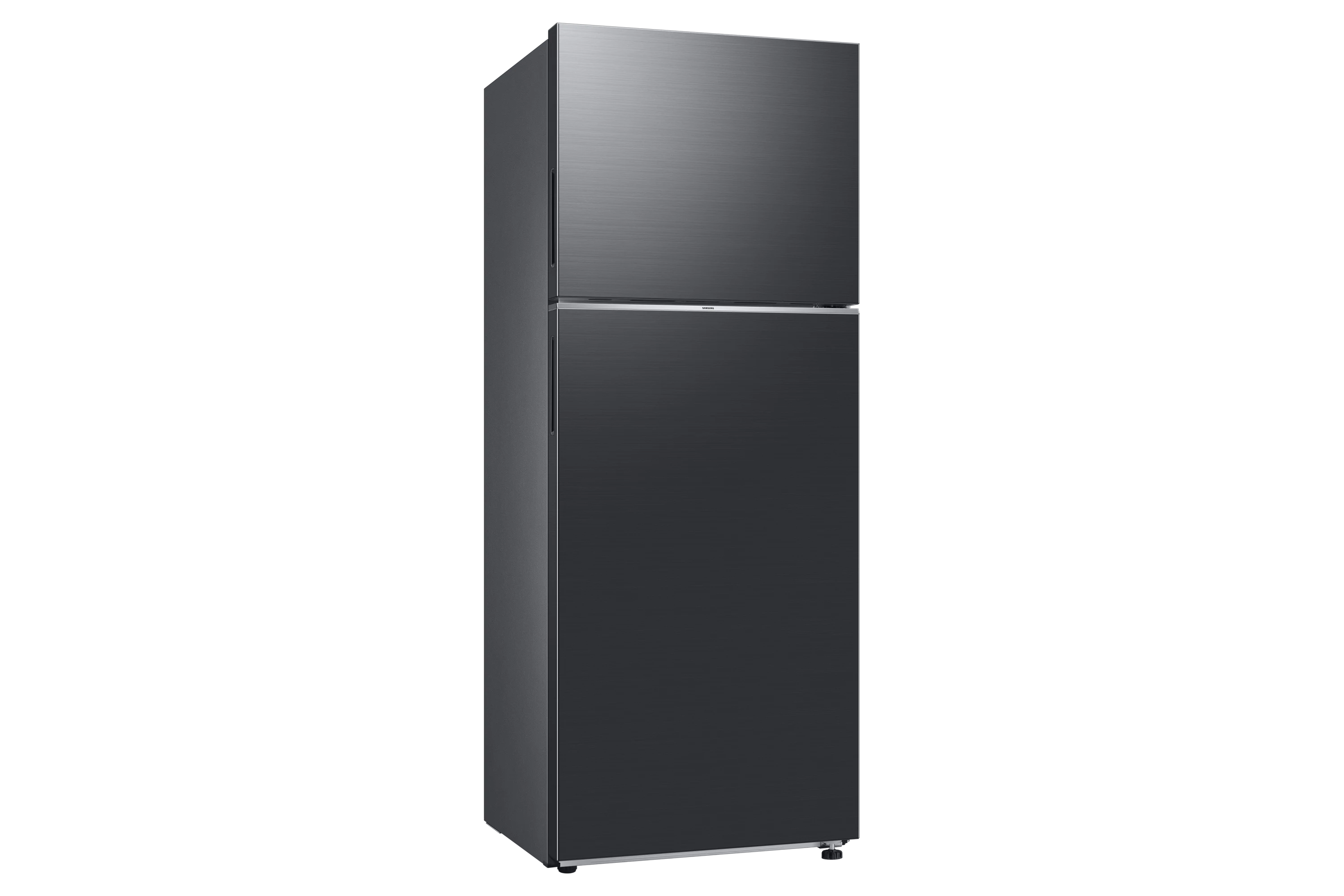 Samsung RT42CG6442B1TC refrigerator, angled view showing left side