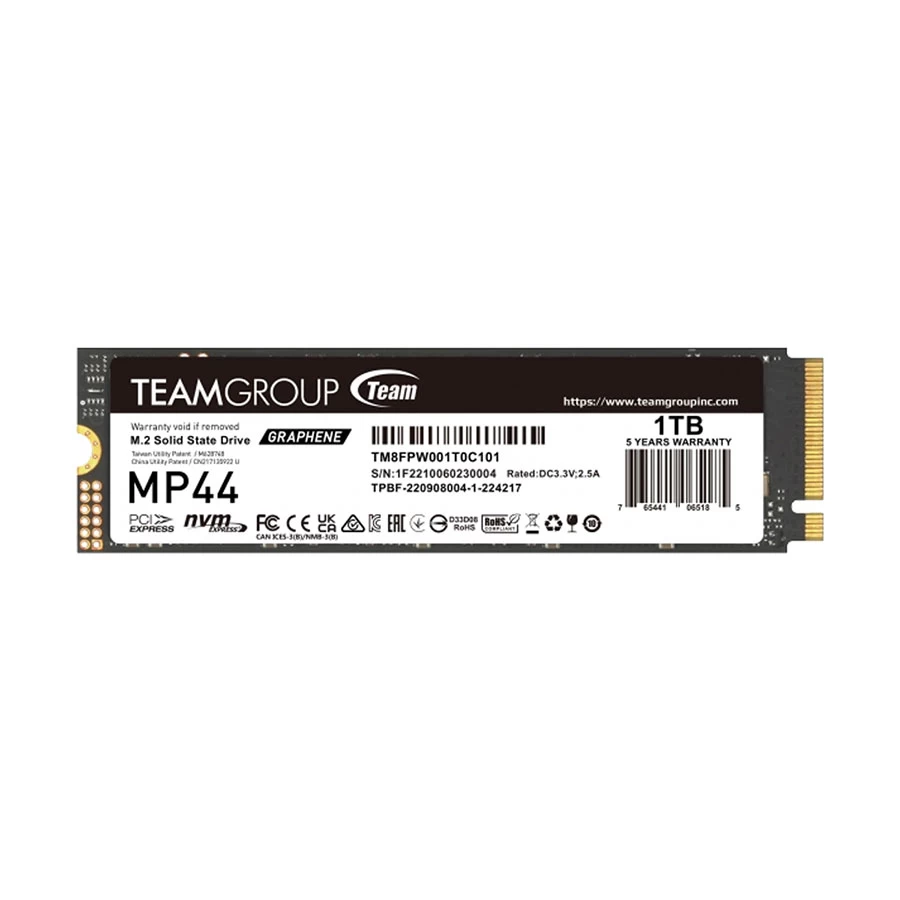TEAM MP44 1TB M.2 2280 NVMe PCIe Gen 4.0 x4 Internal SSD #TM8FPW001T0C101