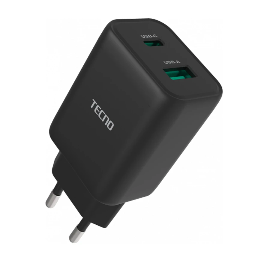 TECNO TCW-U30D USB & USB-C 33W Charger / Charging Adapter (EU)