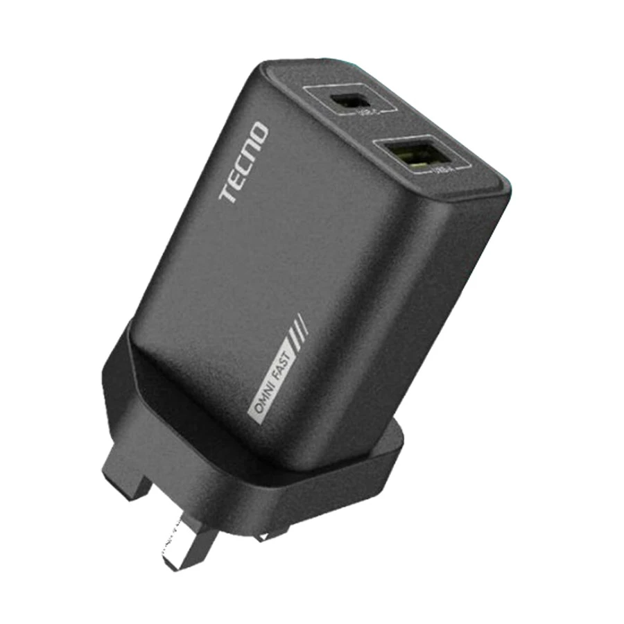 TECNO TCW-U31D+C12 USB & USB-C 35W Charger / Charging Adapter with USB to USB-C Cable (UK)