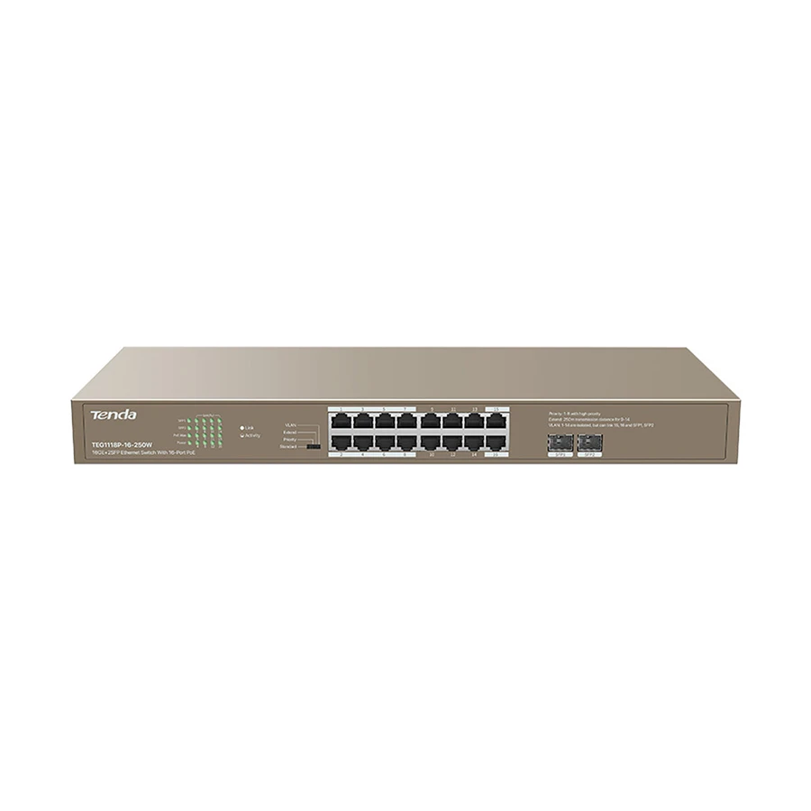 Tenda TEG1118P-16-250W 18-Port Unmanaged PoE Switch