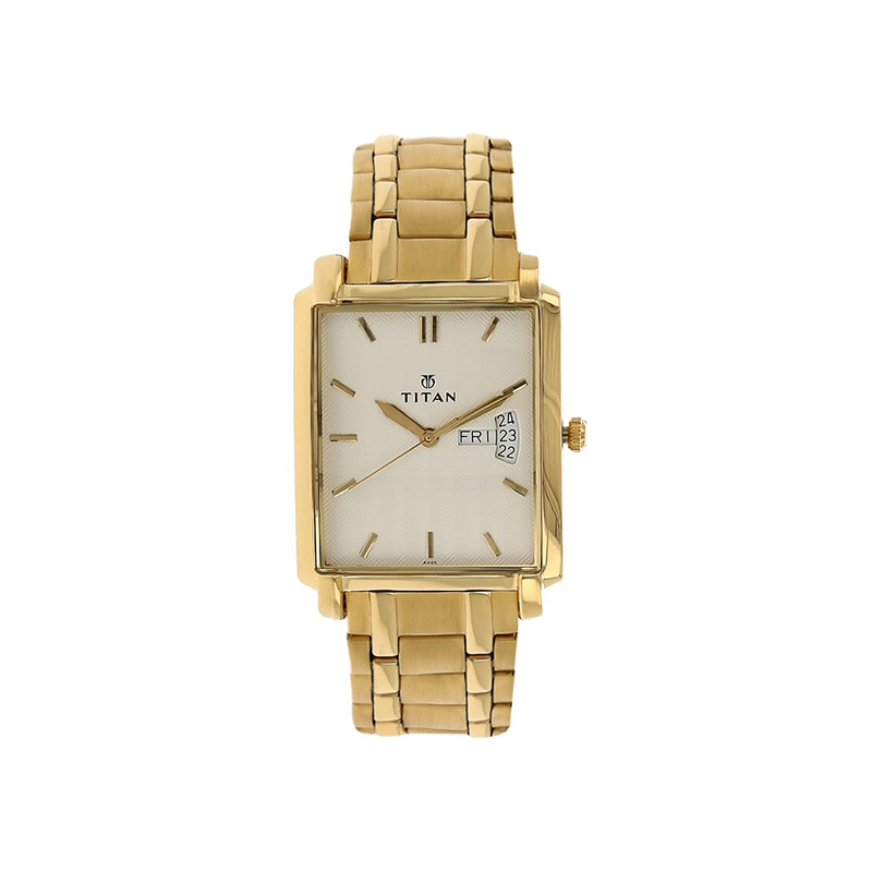 Titan 1506YM01 Analog Day Date Stainless Steel Men's Watch