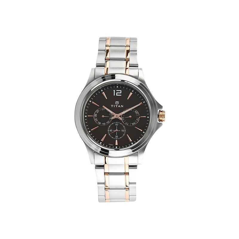 Titan 1698KM01 Workwear Dial Multi Analog Stainless Steel Strap Men's Watch
