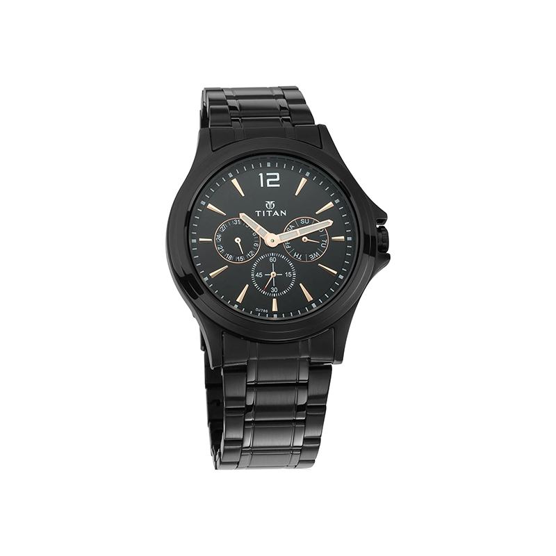Titan 1698NM01 Quartz Multifunction Stainless Steel Strap Men's Watch