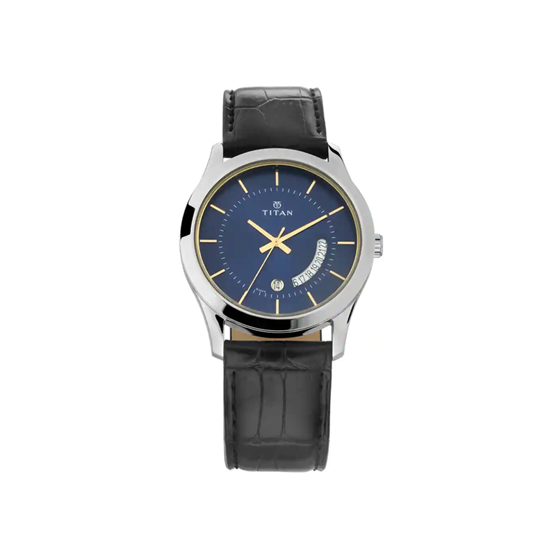 Titan 1823SL01 Date Leather Strap Men's Watch