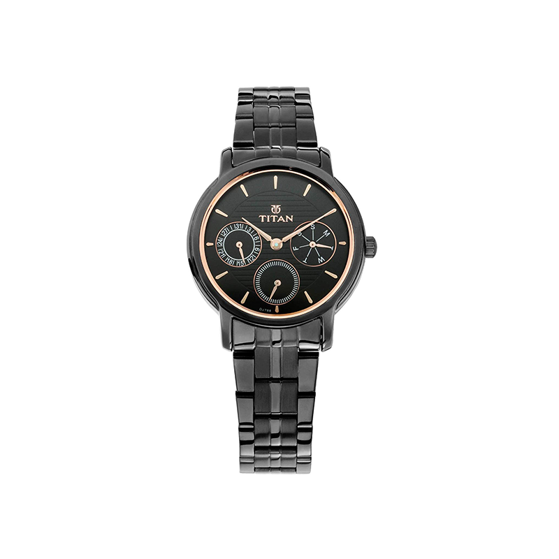 Titan 2589NM01 Workwear Analog Day Date Stainless Steel Strap Women's Watch