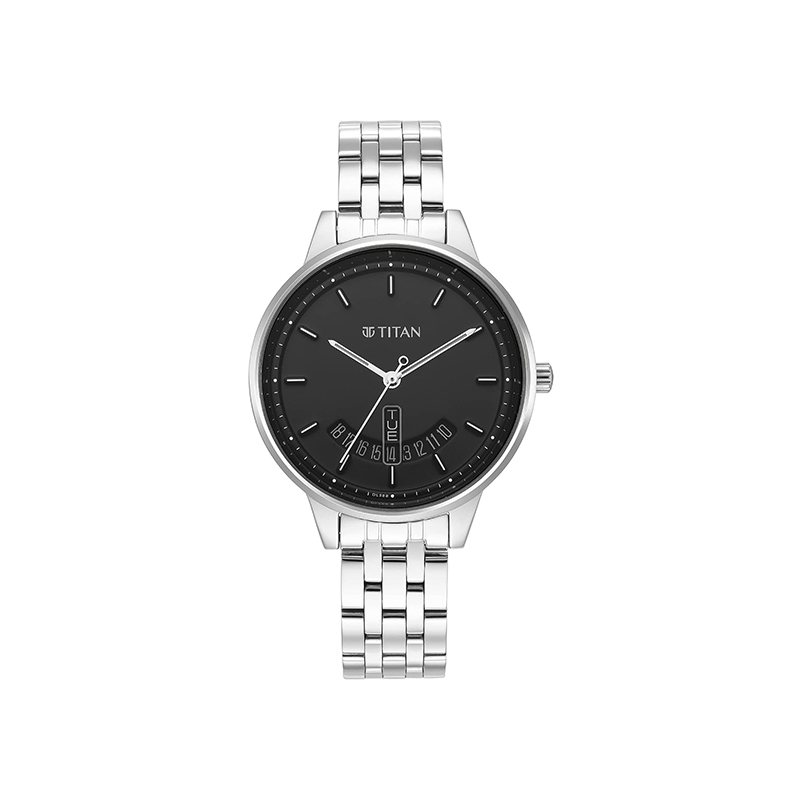 Titan 2648SM03 Analog Day Date Stainless Steel Strap Women's Watch