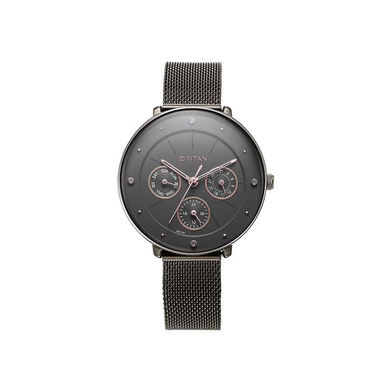 Titan 2651QM01 Neo Quartz Analog Day Date Stainless Steel Strap Women’s Watch