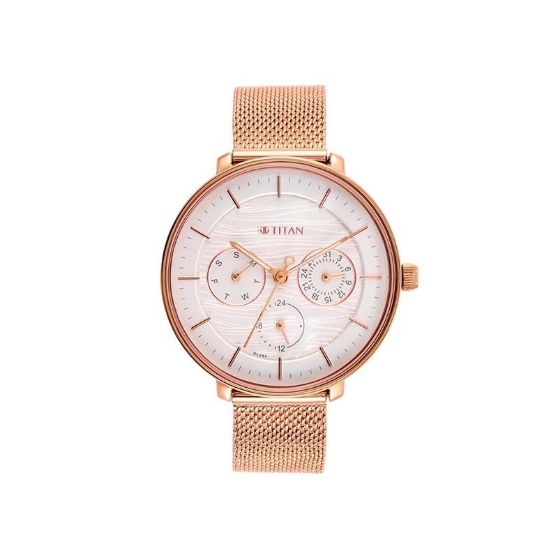 Titan 2651WM02 Workwear Quartz Analog Day Date Stainless Steel Strap Women’s Watch