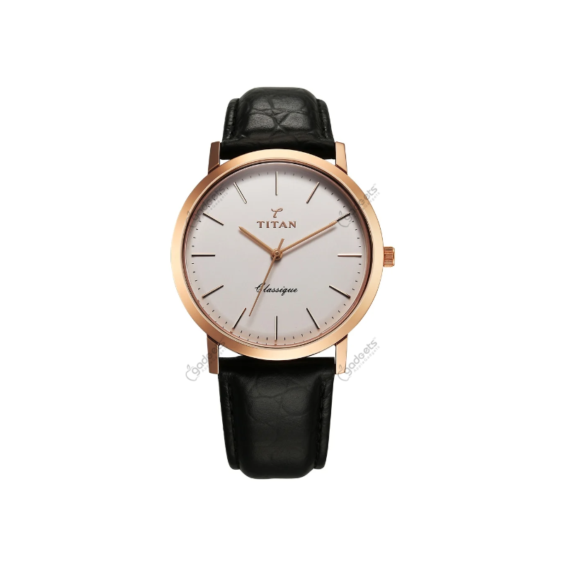 Titan 40 years 10030WL01 Quartz Analog Black Leather Strap Men’s Watch