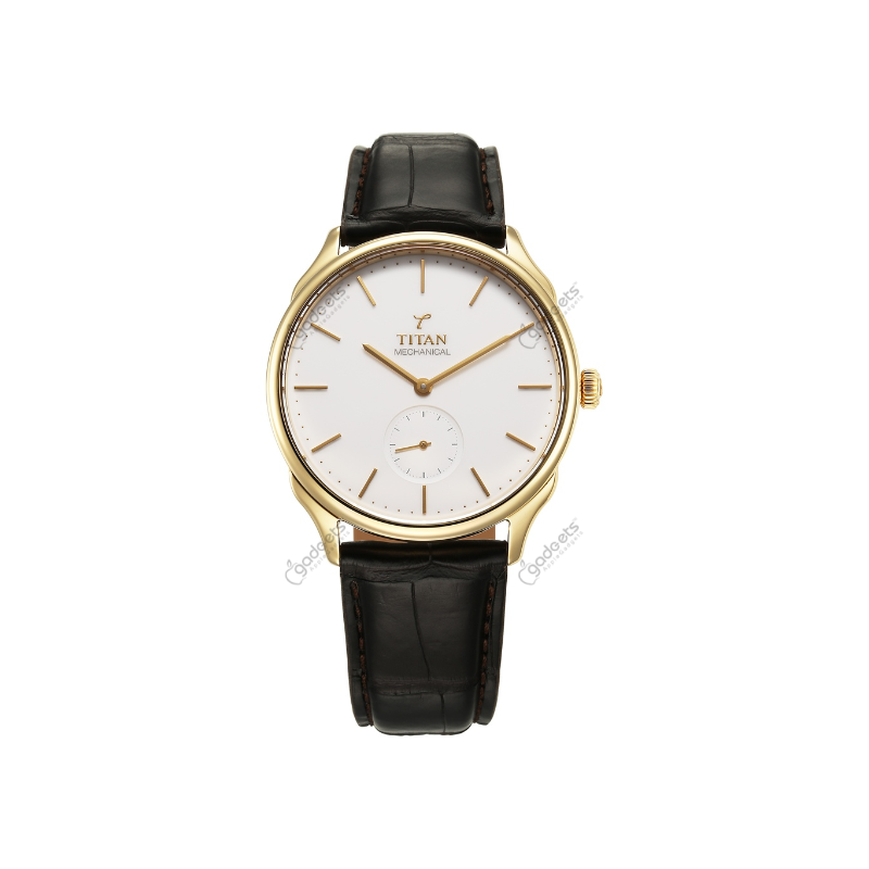 Titan 40 years Slim Mechanical 5609GL01 18 KT Gold Case With Leather Strap Women’s Watch
