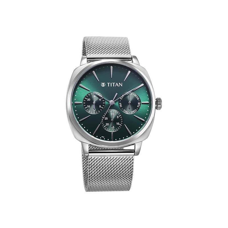 Titan 90189SM01 Classique Suave Multifunctional Quartz Stainless Steel Strap Men's Watch