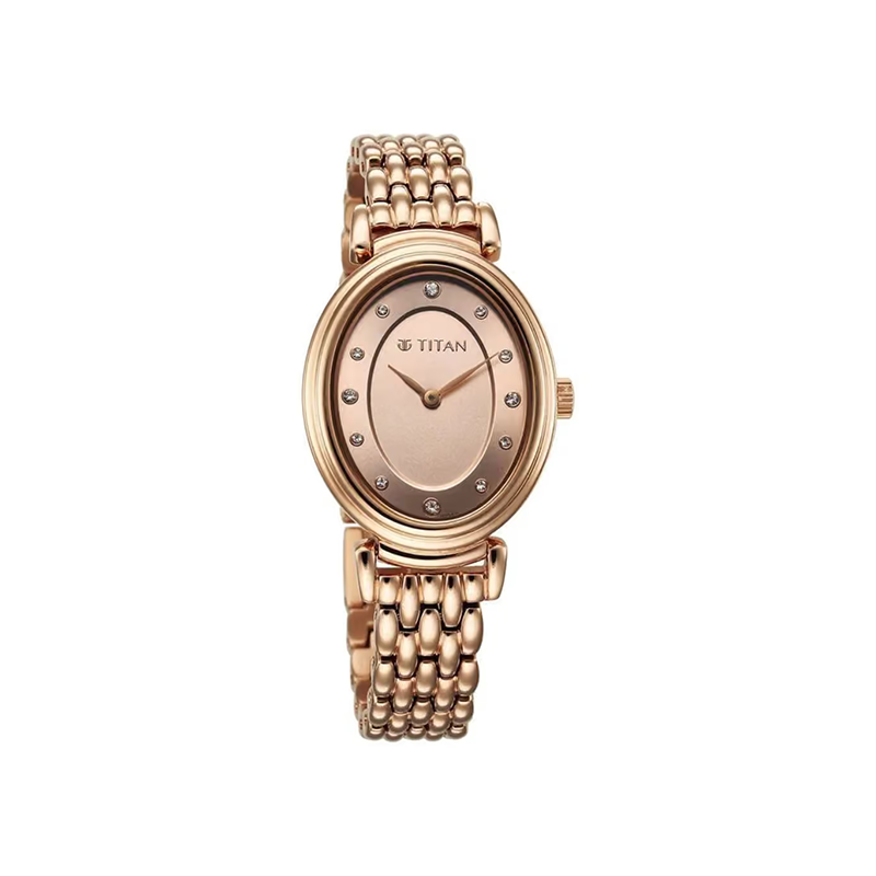 Titan Aura 95242WM01 Quartz Analog Stainless Steel Strap Women’s Watch