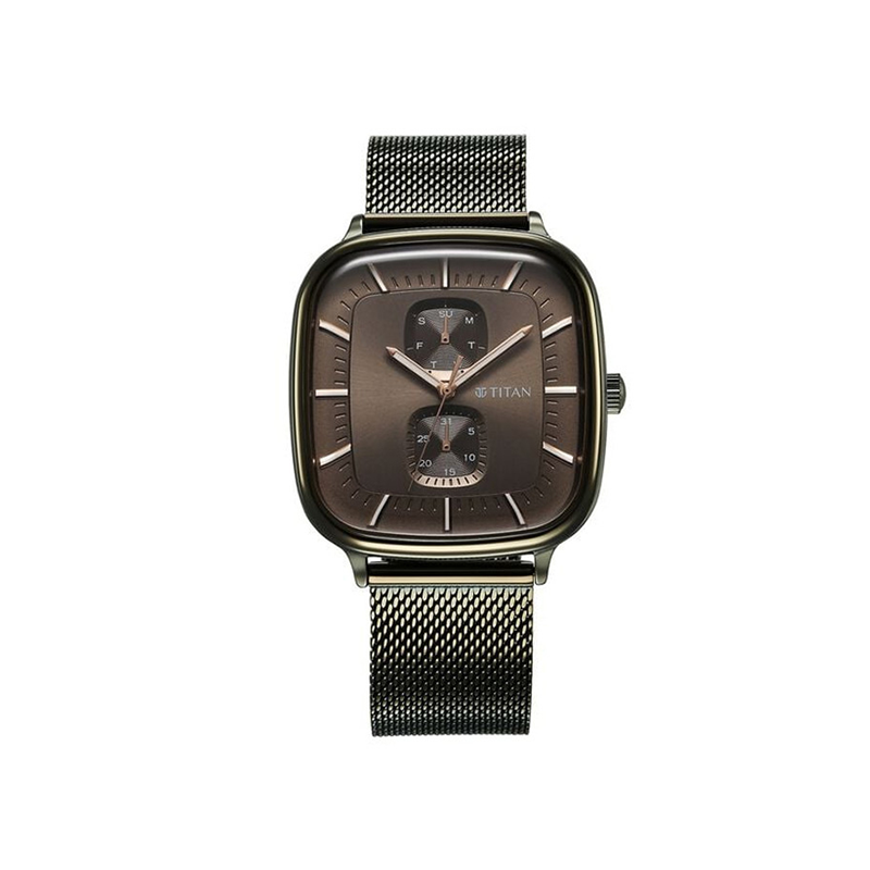 Titan Avant Garde 90178QM02 Quartz Analog Multifunction Stainless Steel Strap Men’s Watch