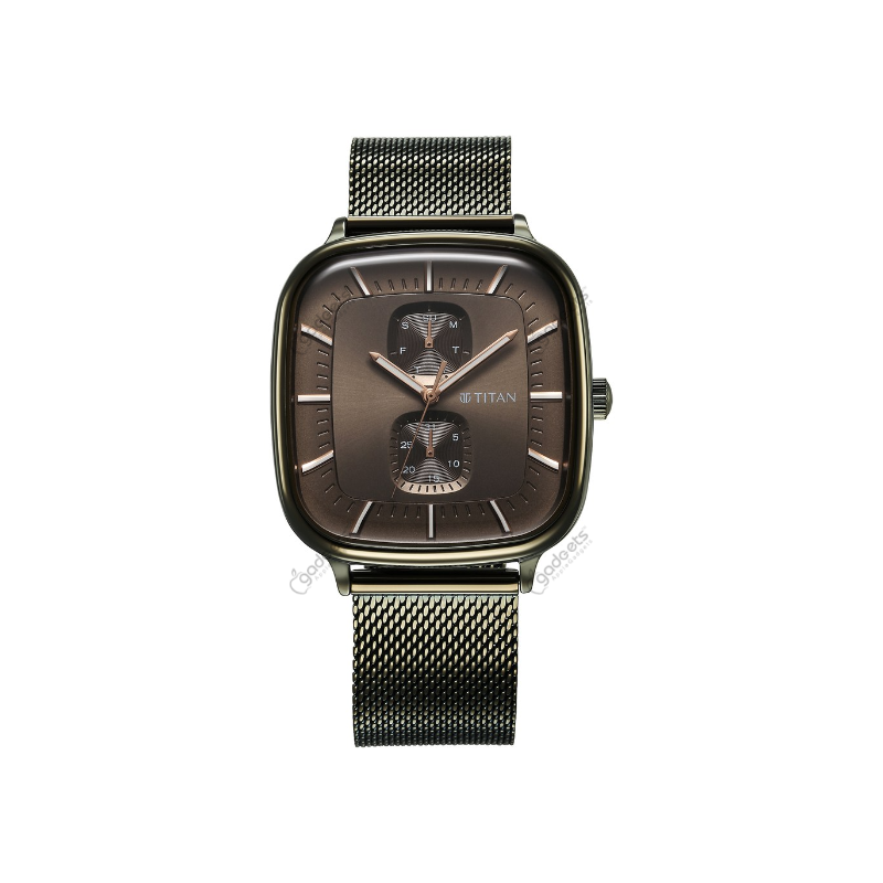Titan Avant Garde NT90178QM02 Quartz Multifunction Stainless Steel Strap Men’s Watch