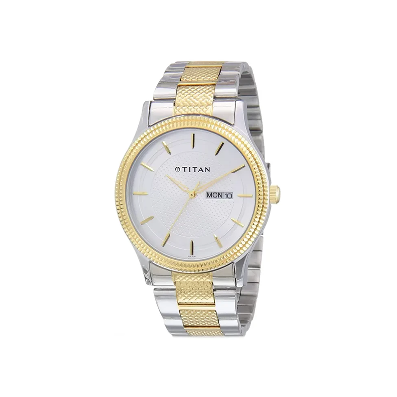 Titan Karishma 1650BM03 Quartz Analog Day Date Stainless Steel Strap Men's Watch