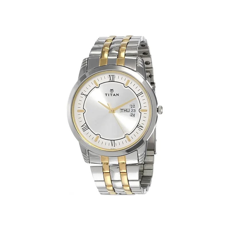 Titan Karishma 1774BM01 Quartz Analog Day Date Stainless Steel Strap Men's Watch