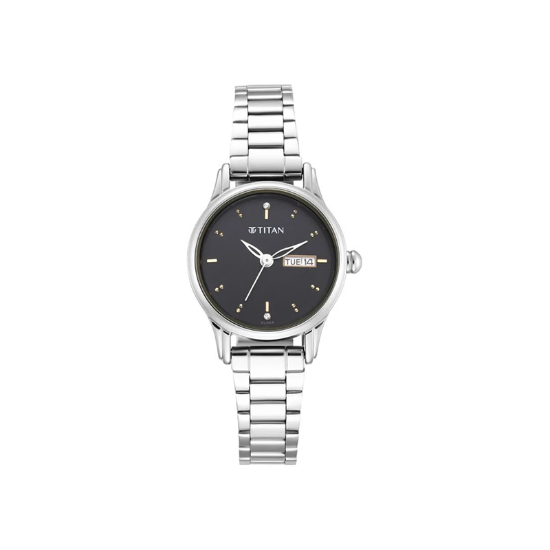 Titan Lagan 2656SM03 Day Date Analog Stainless Steel Women's Watch
