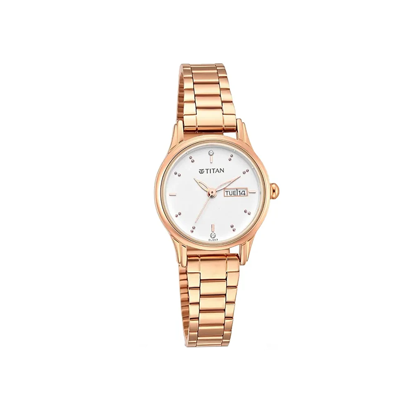 Titan Lagan 2656WM01 Day Date Stainless Steel Women's Watch