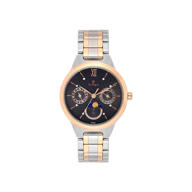 Titan Neo 2590KM02 Moonphase Quartz Analog Stainless Steel Strap Women’s Watch