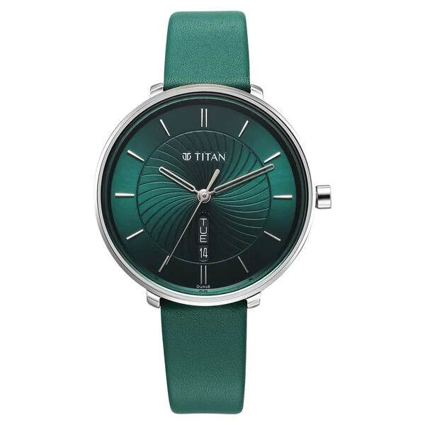 Titan Neo  2763SL02 Analog Day Date Leather Strap Women’s Watch