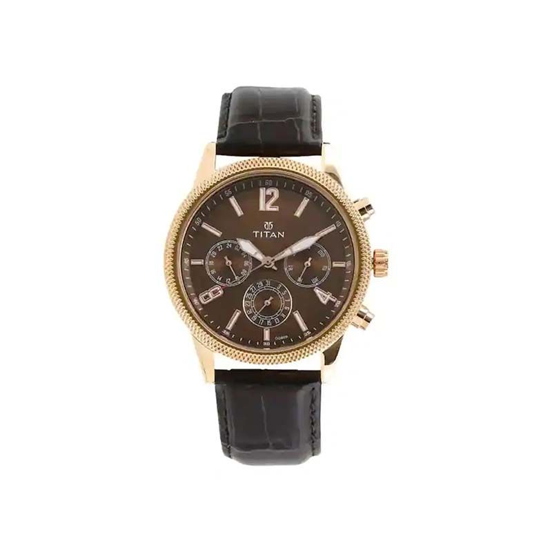 Titan Neo Quartz 1734WL01 Analog Date Leather Strap Men’s Watch